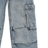 Kid Girls Toggled Blue Jogger Denim Pant