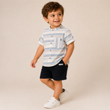 Baby Boys Grandad Collar Half Sleeve Shirt