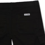 Kid Boys Solid Twill Black Cargo Bermuda