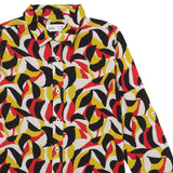 Kids Boys Collar Neck Roll Up Sleeve Printed Viscose Shirt