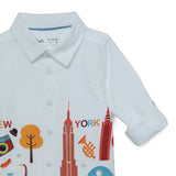 Baby Boys Collar Neck Graphic Shirt