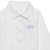Baby Boys Collar Neck Roll Up Sleeve Shirt