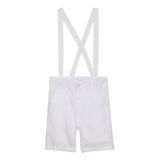 Baby Boys Collar Neck Half Sleeve Shirt And Suspender Shorts