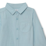 Baby Boys Collar Neck Roll Up Sleeve Shirt