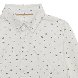 Kid Boys Collar Neck Roll Up Sleeve Shirt