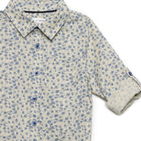 Baby Boys Collar Neck Roll Up Sleeve Printed Shirt
