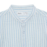 Baby Boys Grandad Neck Roll Up Sleeve Striped Shirt