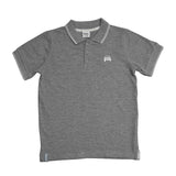 Kid Boys Collar Neck Half Sleeve Grey Polo T-Shirt