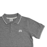 Kid Boys Collar Neck Half Sleeve Grey Polo T-Shirt
