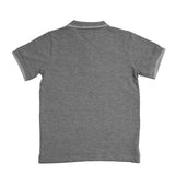 Kid Boys Collar Neck Half Sleeve Grey Polo T-Shirt