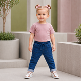 Baby Girls Knitted Denim Pant