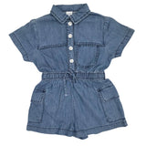 Girls Denim Cargo Playsuit