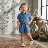 Girls Denim Cargo Playsuit
