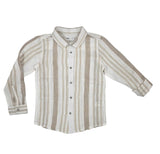 Kids Boys Collar Neck Striped Shirt