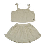 Baby Girls Spaghetti Sleeveless Top with Skirt(2pcs Co-Ord set)