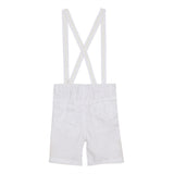Baby Boys Collar Neck Half Sleeve Shirt And Suspender Shorts