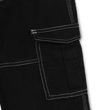 Kid Girls Black Denim Cargo Pant