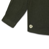Baby Boys Collar Neck Roll Up Sleeve Olive Solid Shirt