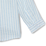 Baby Boys Grandad Neck Roll Up Sleeve Striped Shirt