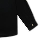 Baby Boys Collar Neck Roll Up Sleeve Black Solid Shirt
