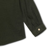 Baby Boys Collar Neck Roll Up Sleeve Olive Solid Shirt