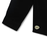 Baby Boys Collar Neck Roll Up Sleeve Black Solid Shirt