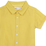 Baby Boys Collar Neck Half Sleeve Shirt And Suspender Shorts