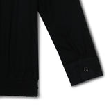 Kid Girls Roll Up Sleeve Black Viscose Top