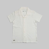 Kid Boys Safari Collar Neck Half Sleeve Textured T-Shirt