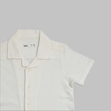 Kid Boys Safari Collar Neck Half Sleeve Textured T-Shirt