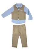 Baby Boys Shirt With Bow Tie Waist Coat & Pant (4Pcs Set)