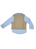 Baby Boys Shirt With Bow Tie Waist Coat & Pant (4Pcs Set)