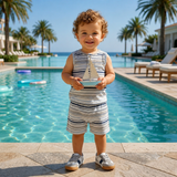 Baby Boys Sleeveless T Shirt With Shorts (2Pcs Set)