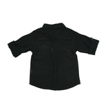 Baby Boys Collar Neck Embroidered Black Shirt