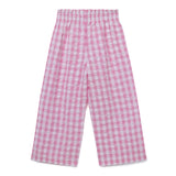 Girls Gingham Checks Raglan Half Sleeve Top With Full Pant -2pcs Set