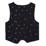 Baby Boys Collar Neck Roll Up Sleeve Shirt with Bow Tie, Waist Coat And Pant Set(4pcs pack)