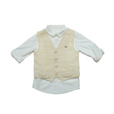 Kids Boys Shirt With Bow Tie,Waist Coat & Pant(4pcs set)