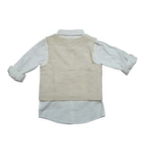 Kids Boys Shirt With Bow Tie,Waist Coat & Pant(4pcs set)