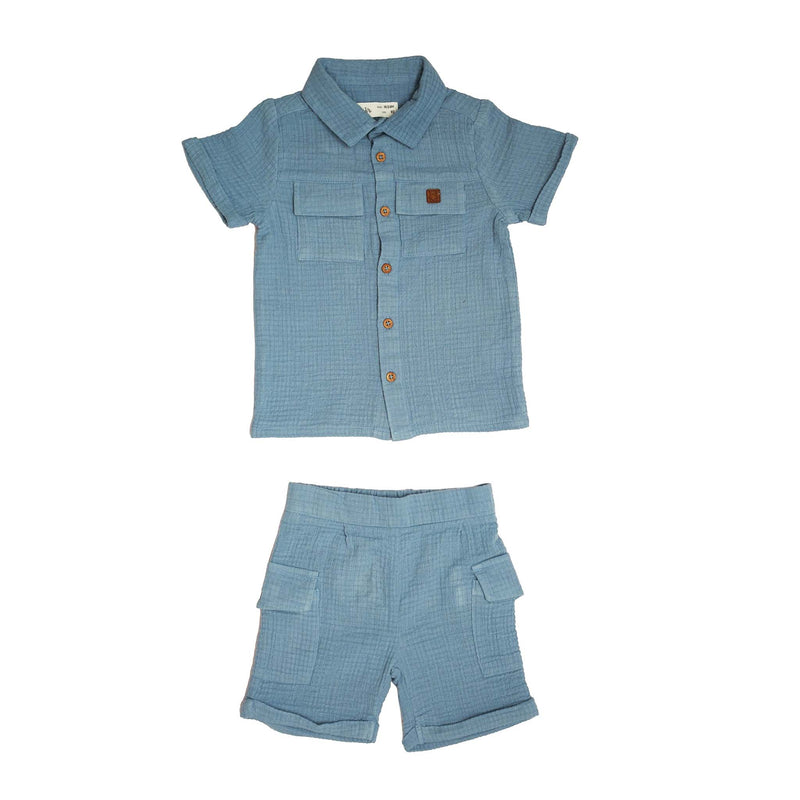 Baby Boys Shirt With Shorts(2pcs Co-Ord set)