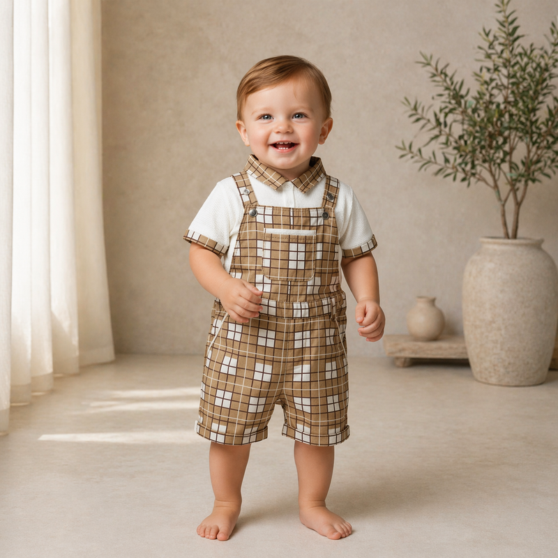 Baby Boys Playsuit with Inner T-Shirt( 2Pcs Set)