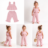 Baby Girls Spaghetti Tank Top With Shorts 2pcs Set