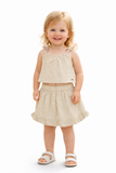 Baby Girls Spaghetti Sleeveless Top with Skirt(2pcs Co-Ord set)