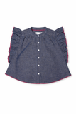 Kid Girls Butterfly Sleeve Top