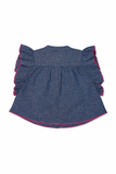 Kid Girls Butterfly Sleeve Top