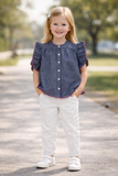 Kid Girls Butterfly Sleeve Top