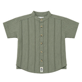 Baby Boys Olive Drop Shoulder Half Sleeve Shirt