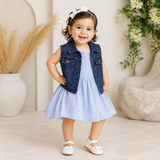 Baby Girls Knitted Denim Cardigan