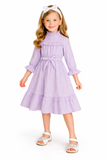 Kid Girls Frill Neck 3/4th Sleeve Dress