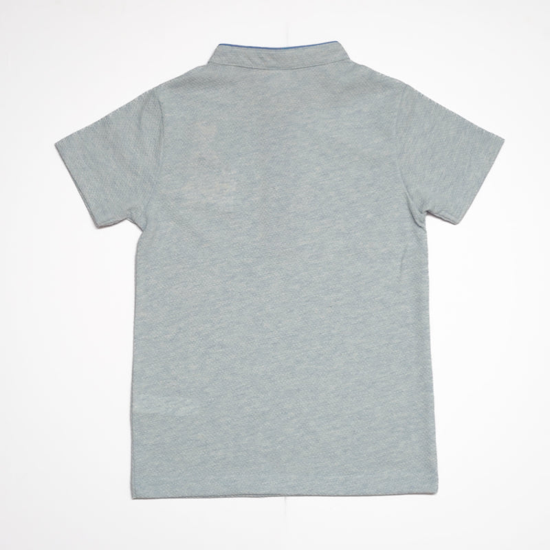 Kid Boys Solid Grandad Collar T-Shirt