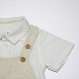 Baby Boys Playsuit with Inner Collar Neck Shirt(2Pcs Set)